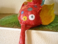 poule en bandes de plâtre
