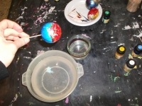 Atelier marbrure sur boules