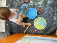 Notre schtroumpfette a été très raisonnable cette fois-ci, mais elle était en petite forme ce matin, ça doit être pour ça ! ;)